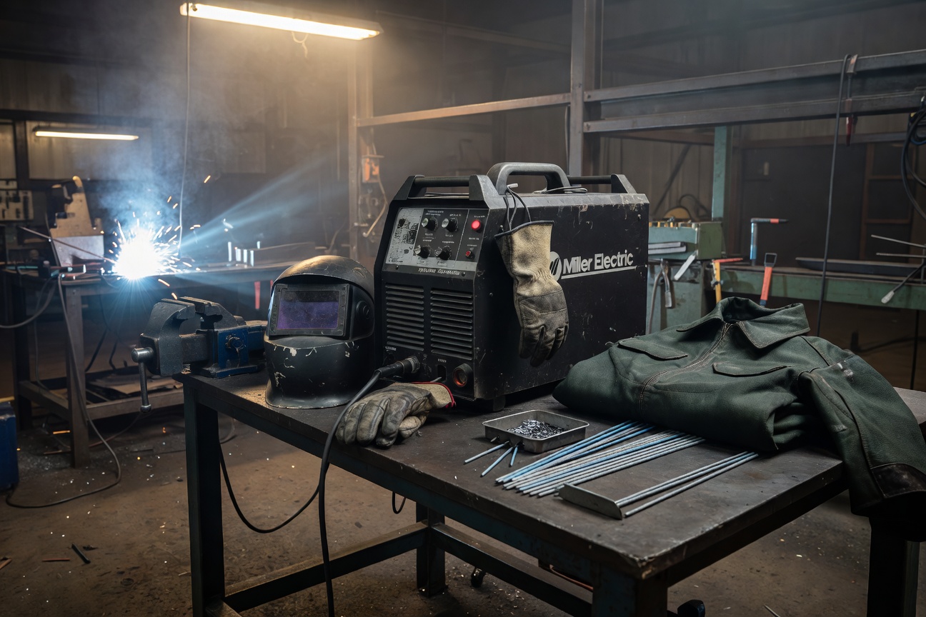 Welding machine setup representing professional workshop operations